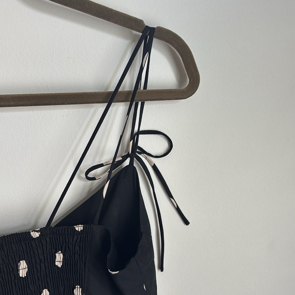 En Saison Black Midi Dress with White Polka Dots - Picture 12 of 13